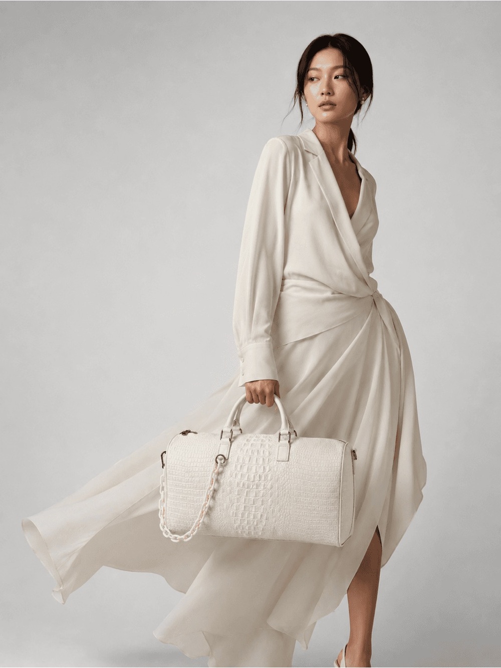 PRIVATA AVORIO CROCO HOLDALL